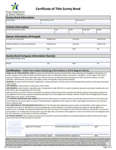 Texas Lost Title Bond: A Comprehensive Guide